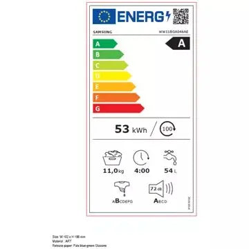 Lave linge hublot 	SAMSUNG 	WW11BGA046AE